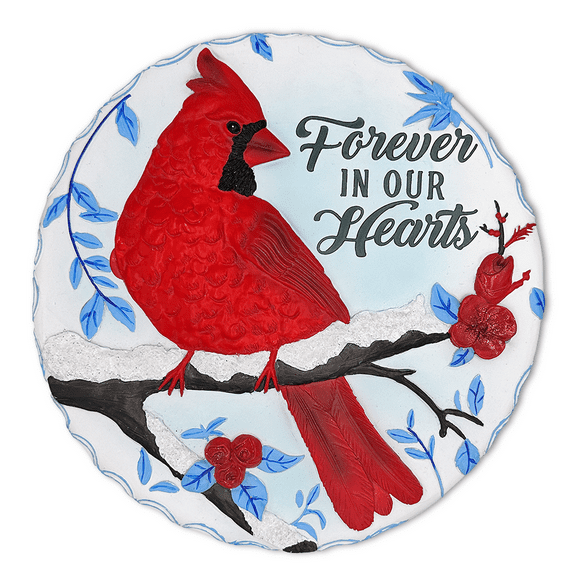 Forever in our Hearts Cardinal Stepping Stone, 9.5" Winter Garden Decorative Resin Figurine