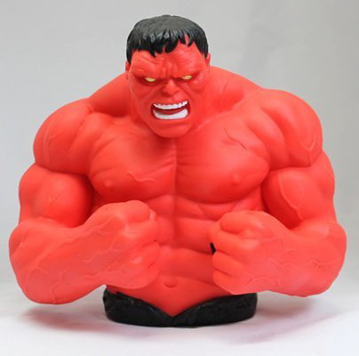 The Incredible Hulk Red Bust Bank Marvel Comics Bust Piggy Bank NEW 