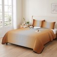thumbnail image 2 of Full Quilt Set 78''x90'', Dark Burnt Orange Ombre Lightweight Bedspread Coverlet Set with 2 Pillow Shams, Modern Grey Gradient Farmhouse Art Breathable All Season Quilt Bedding for Bedroom/Guest Room, 2 of 9
