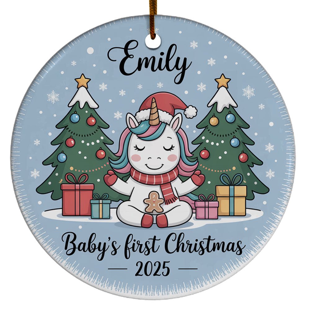 Keepsake Unicorn Baby's First Christmas 2025, Unicorn First Christmas Ornaments Gifts for Kids Boy Girl, Unicorn Baby's First Christmas Ornament