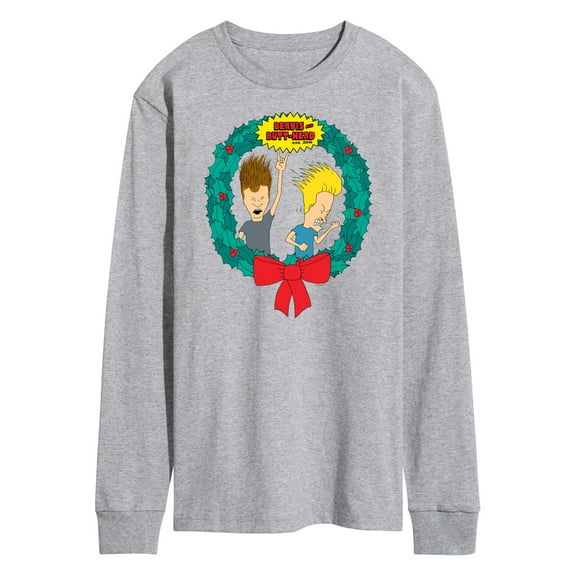 Beavis & Butthead - Rockin Wreath - Men's Long Sleeve T-Shirt