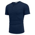 thumbnail image 4 of COOFANDY Men Henley Shirt Short Sleeve Casual Basic Tee Summer Fitted Cotton Soild T Shirt, 4 of 9