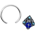 thumbnail image 2 of Body Candy Womens 16G Stainless Steel Roccoco Blues Nipple Horseshoe Nose Cartilage BCR Captive Ring 3/8, 2 of 3