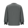 thumbnail image 5 of ClodeEU Women's Linen Blend V Neck Long Sleeve Button Shirt ,Loose Fit Casual Blouse Gray,Womens Plus M, 5 of 5