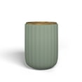 thumbnail image 2 of Beautiful Fluted Stoneware Bath Accessories 3-Piece Set by Drew Barrymore, Sage, 2 of 4