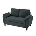 thumbnail image 2 of Pingliang Home 56.9" Loveseat with Storage Pockets, 2 Seat Couch Sofa with Removable Cushion and Armrest Pillows, Modern Linen Double-seater Sofa Couch for Living Room Bedroom Apartment Office Studio, 2 of 7