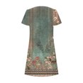 thumbnail image 4 of Women's Casual A-Line Dresses with Pockets Summer Floral Tshirt Dress Short Sleeve Mini Dress Flowy Sundresses, Limited Time Clearance Under 10 Dollars SA-455, 4 of 5