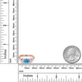 thumbnail image 6 of Gem Stone King 18K Rose Gold Plated Silver Simulated Blue Opal and Pink Lab Grown Diamond Engagement Ring for Women | 1.30 Cttw | Round Cabochon 6MM | Gemstone October Birthstone | Size 7, 6 of 6
