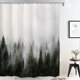 thumbnail image 2 of Cortinas de ducha pequeñas, tamaño medio, 182 cm de ancho x 182 cm de largo, con diseño de bosque natural para baño, cortina de baño con árbol mágico y niebla de fantasía, 2 of 5