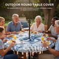 thumbnail image 3 of Round Outdoor Tablecloth with Umbrella Hole and Zipper, Blue Octopus Coastal Tablecloth with Elastic Waterproof, Summer Beach Coral Conch Shell Patio Table Covers for 31" - 35" Picnic Pool Tables, 3 of 9