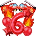 thumbnail image 4 of Ensemble de 9 Ballons de Feu Camion de Pompiers 32 Pouces Chiffres Rouges 0-9 Ballons d'Anniversaire Pompier Décorations de Fête Fournitures de Fête de Festival, 4 of 5