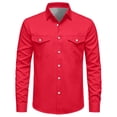 thumbnail image 5 of Njagoc3 Mens Western Cowboy Shirts Button Down Long Sleeve Work Shirt Fall Casual Ombre Vintage Utility Shirts with Pockets, 5 of 6