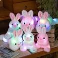 thumbnail image 7 of Colorful Glowing Rabbit Plush Toy LED Light Up Sitting Bunny Stuffed Animal Soft Doll for Boys and Girlss Birthday Gift Style #F011 Multicolor, 7 of 7