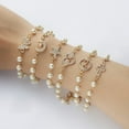 Fashion Butterfly Pearl Pendant Bracelets Elegant Gold Color Ladies