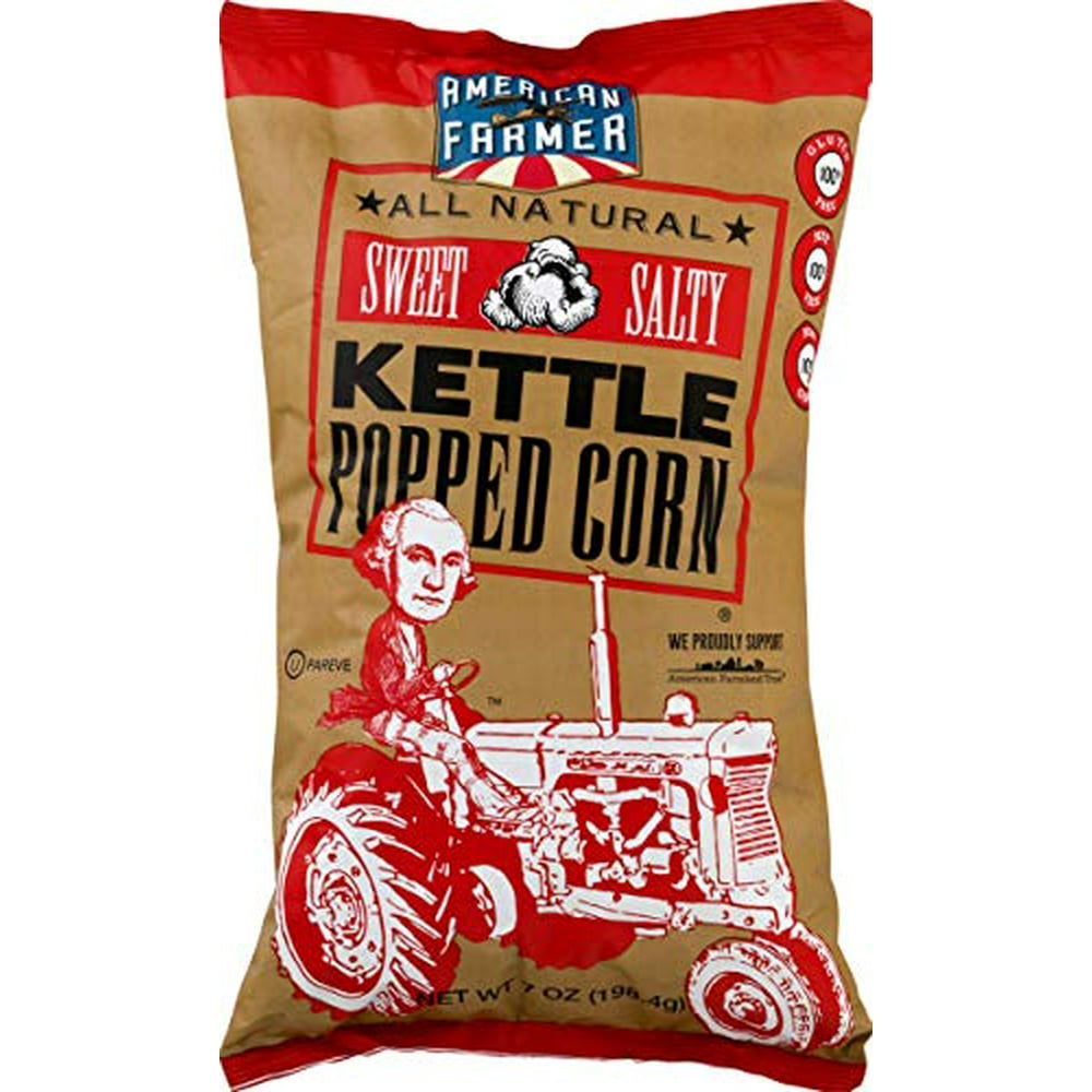 American Farmer Sweet & Salty Kettle Popped Corn 7 Oz. (4 Bags