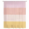 thumbnail image 2 of Colorful Stripe Sheer Curtains 96 Inches Long, Modern Pink Red Yellow Vertical Striped Light Filering Curtains, Privacy Drapes Simi Floor to Veiling Curtain for Living Room Bedroom Window Treatment, 2 of 9