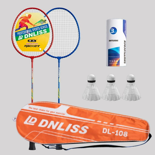 fastboy 2Pcs Badminton Racket Lightweight 2 Player Racquet Badminton for Adults Kids 3xShuttlecock 1xBag Red and Blue Red and Blue 3xShuttlecock 1xBag
