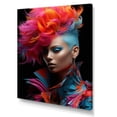 thumbnail image 2 of Designart "Avant-Garde Woman with Mohawk in Glam and Pop Art IV" Fashion Canvas Wall Art - Glam Pink Woman Pop Art Entryway Wall Art, 2 of 6