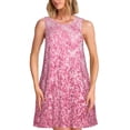 thumbnail image 1 of Fotbe Pink Glitter Vestido de Verano sin Mangas para Mujer – Vestido Midi Línea A, Estilo Camiseta Floral, Vestido Playero Casual y Fluido, 1 of 7