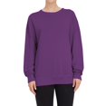 thumbnail image 2 of Purple Womens Tops Woman's Casual Fashion Long Sleeve Solid Color Round Collar Hoodie Tops Shirts for Women, 2 of 3