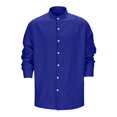 thumbnail image 3 of Bcfgryg Men Solid Color Cotton And Linen Casual Loose Sleeved Shirt Trend Top Men's Casual Shirts, 3 of 5