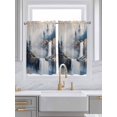 thumbnail image 2 of Tier Curtains 45 Inches Long, Navy Blue Mountain Window Treatment Curtain Drapes, Vintage Abstract Art Window Half Privacy Curtains for Bedroom Bathroom, 42"x45", 2 Panels, 2 of 8