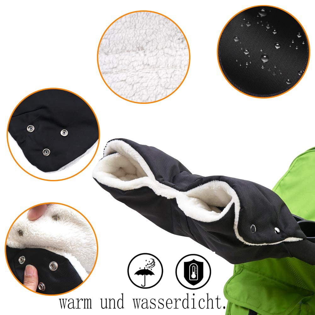 Berber Fleece Hand Warmers, Winter Stroller Accessories for Extreme Cold, Brown