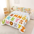 thumbnail image 2 of Feelyou Animal Alphabet Queen Comforter Set for Kids, Cartoon Initial Letter Bedding Comforter Set, Multicolor, Colorful Stars Reversible, 3pcs, 2 of 6