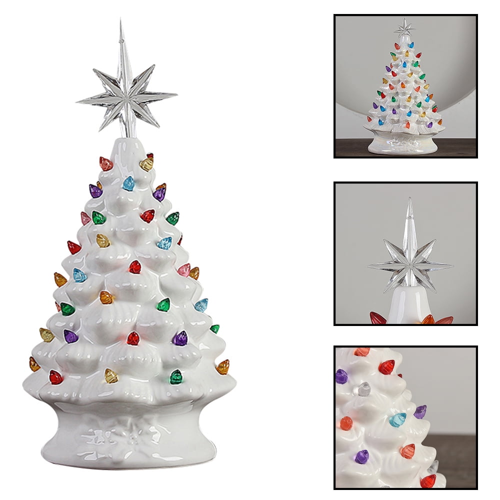 Lighted Ceramic Christmas Tree Tabletop Christmas Decoration XMAS