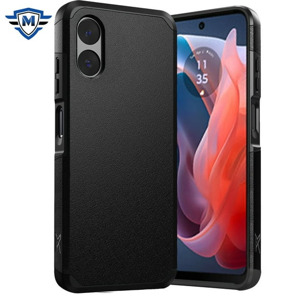 Designed for Motorola Moto G Power 5G 2024 Premium Slim Tough Strong Protection Shockproof 2in1 Hybrid Dual Layer Hard TPU Rubber Armor Phone Case Cover [Black]