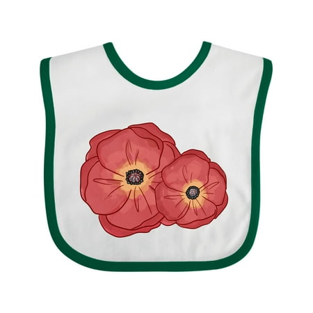 

Inktastic Red Poppy Flowers Gift Baby Boy or Baby Girl Bib
