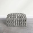 thumbnail image 2 of Simpli Home Safford 20 inch Wide Woven Square Pouf Ottoman, Cream White and Deep Black, 2 of 9