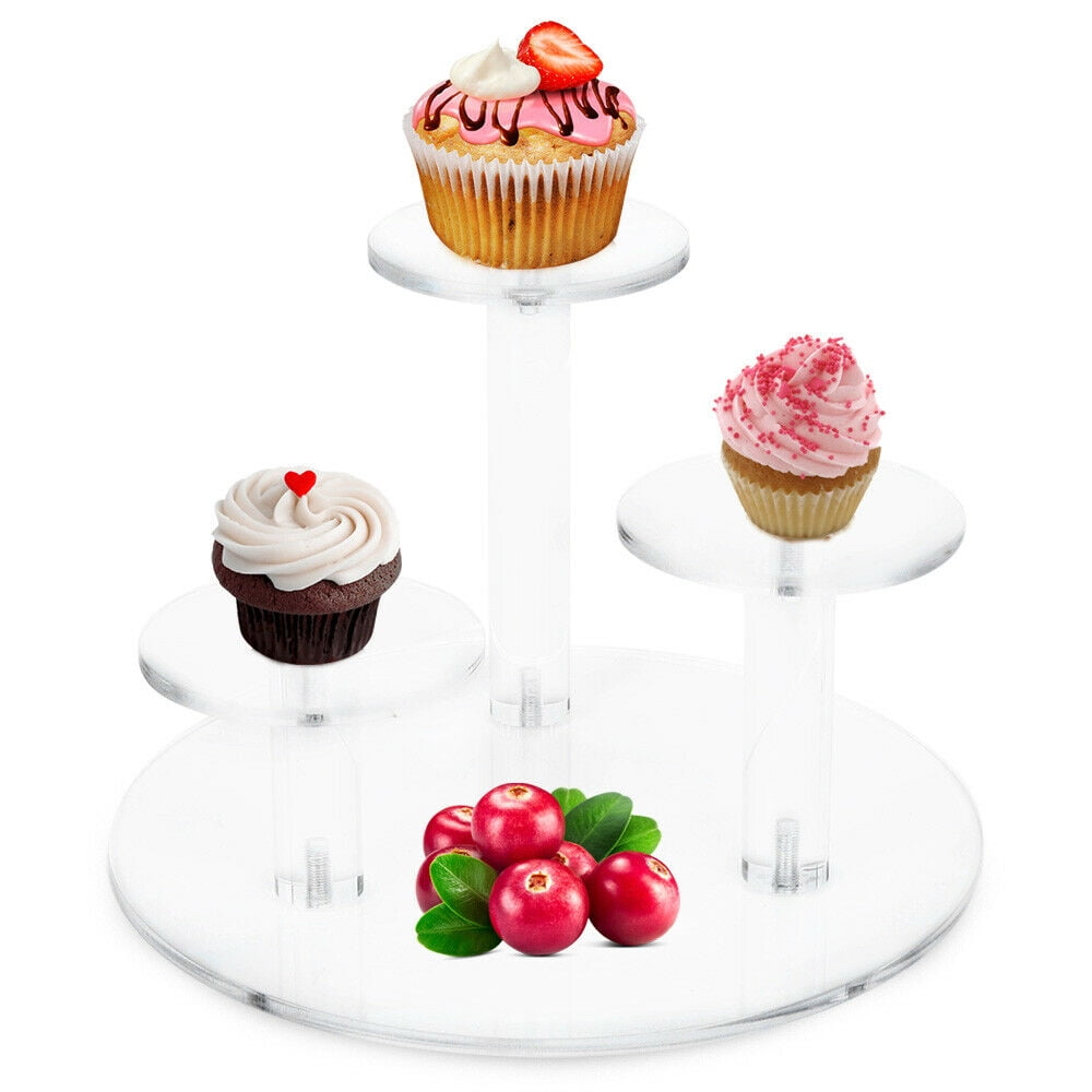 Set of 3/6pcs Crystal Cupcake Stand Display Candy Food Dessert Holder Party Deco 