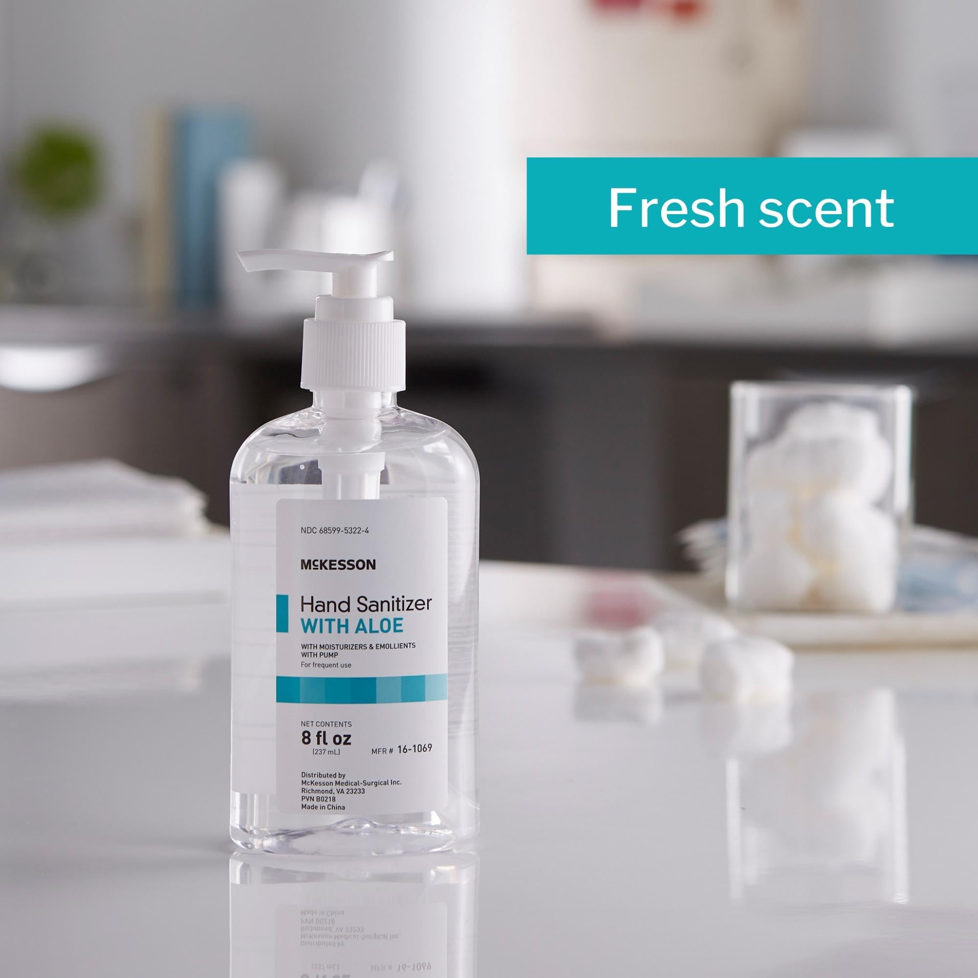 McKesson Hand Sanitizer with Aloe - Fresh Scent, Pump Bottle, 8 oz, 1 Count, 24 Packs, 24 Total