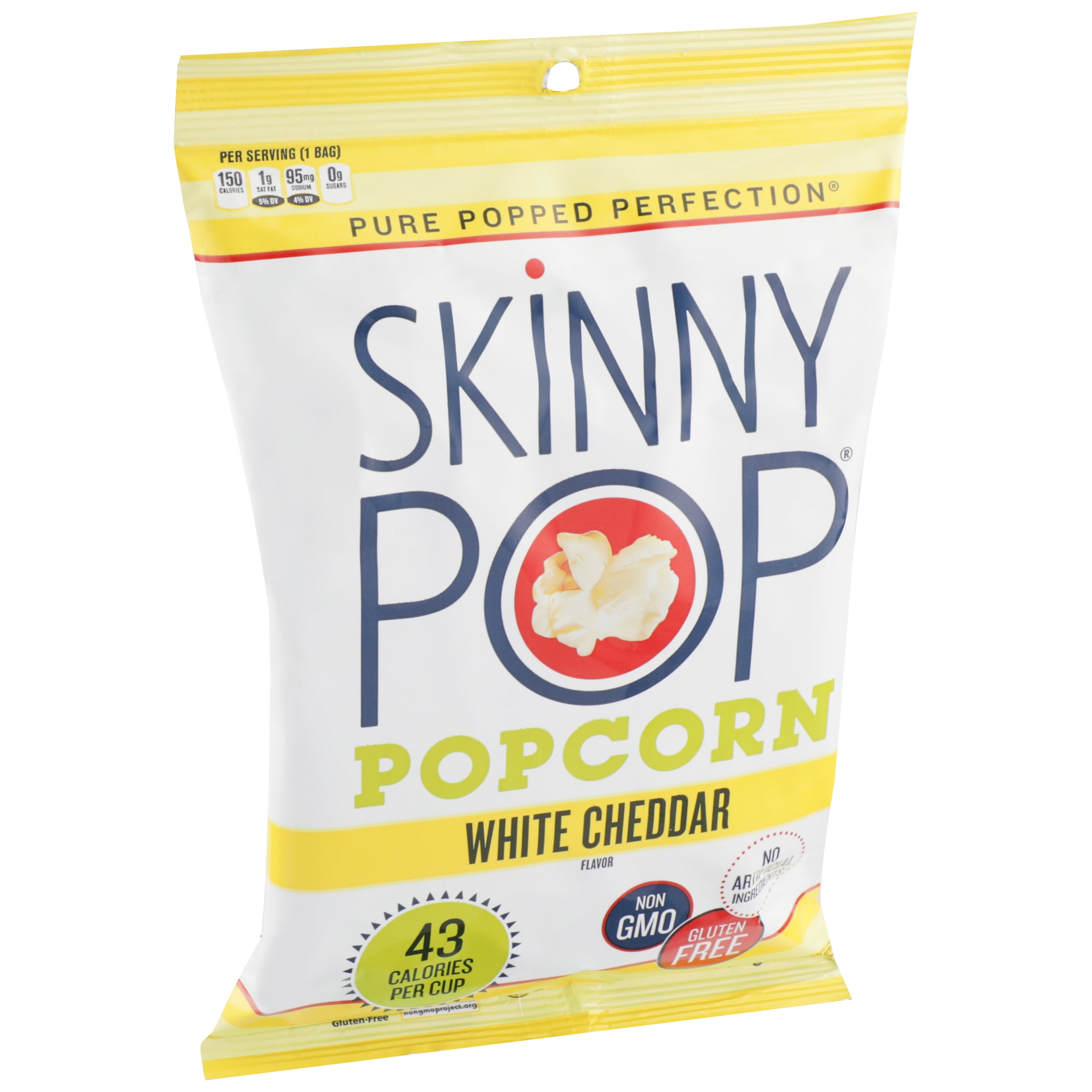 Pack of 12, Skinny Pop White Cheddar Popcorn, 1 oz