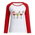 thumbnail image 4 of Hauts de Noël en Solde, T-Shirt Décontracté à Manches Longues Imprimé Patchwork de Printemps pour Femmes, Col Rond, Blanc m, 4 of 7
