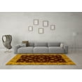 thumbnail image 3 of Ahgly Company Indoor Round Abstract Yellow Modern Area Rugs, 8' Round, 3 of 4