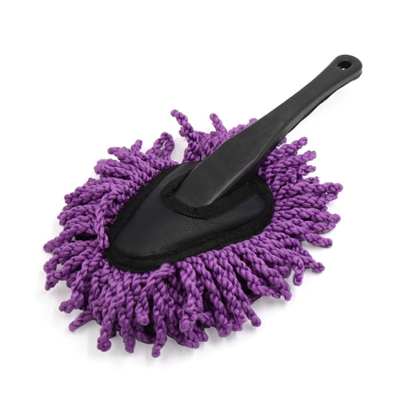 Unique Bargains Purple Car Vehicle Fuzzy Dust Brush Wax Duster Handle Cleaner