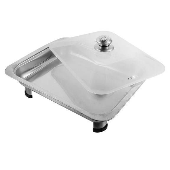 AURARMLET Large Stainless Steel Buffet Server Tray with Lid Ideal for Party Serving