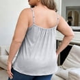 thumbnail image 5 of Plus Size Women V Neck Spaghetti Strap Tops Trendy Ruched Casual Tops Comfortable Soft Loose Fit Summer Tees with Built-in Bra Gray XXL, 5 of 6