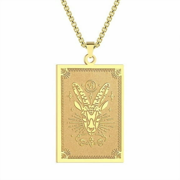 Zodiac Sign Capricorn Pendant Necklace for Women Men 12 Constellation Jewelry Choker Charm 14K Yellow Gold Chain Birthday Gift Female Collar