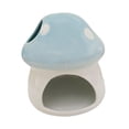 thumbnail image 1 of Milaget Ceramic Hamster House Indoor Cute Mushroom Shaped for Ferret Small Pets Rats Blue, 1 of 9
