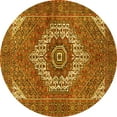 thumbnail image 1 of Ahgly Company Machine Washable Indoor Round Persian Yellow Traditional Area Rugs, 3' Round, 1 of 4