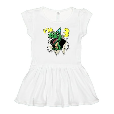 

Inktastic I m 3 Dinosaur Girls Toddler Dress