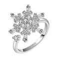 thumbnail image 1 of Anillo abierto con forma de copo de nieve, giratorio, ajustable, para ansiedad y presión, 1 of 1