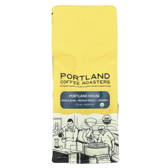 Portland Coffee Roasters Organic Whole Bean Medium Roast Portland House Coffee 12 oz