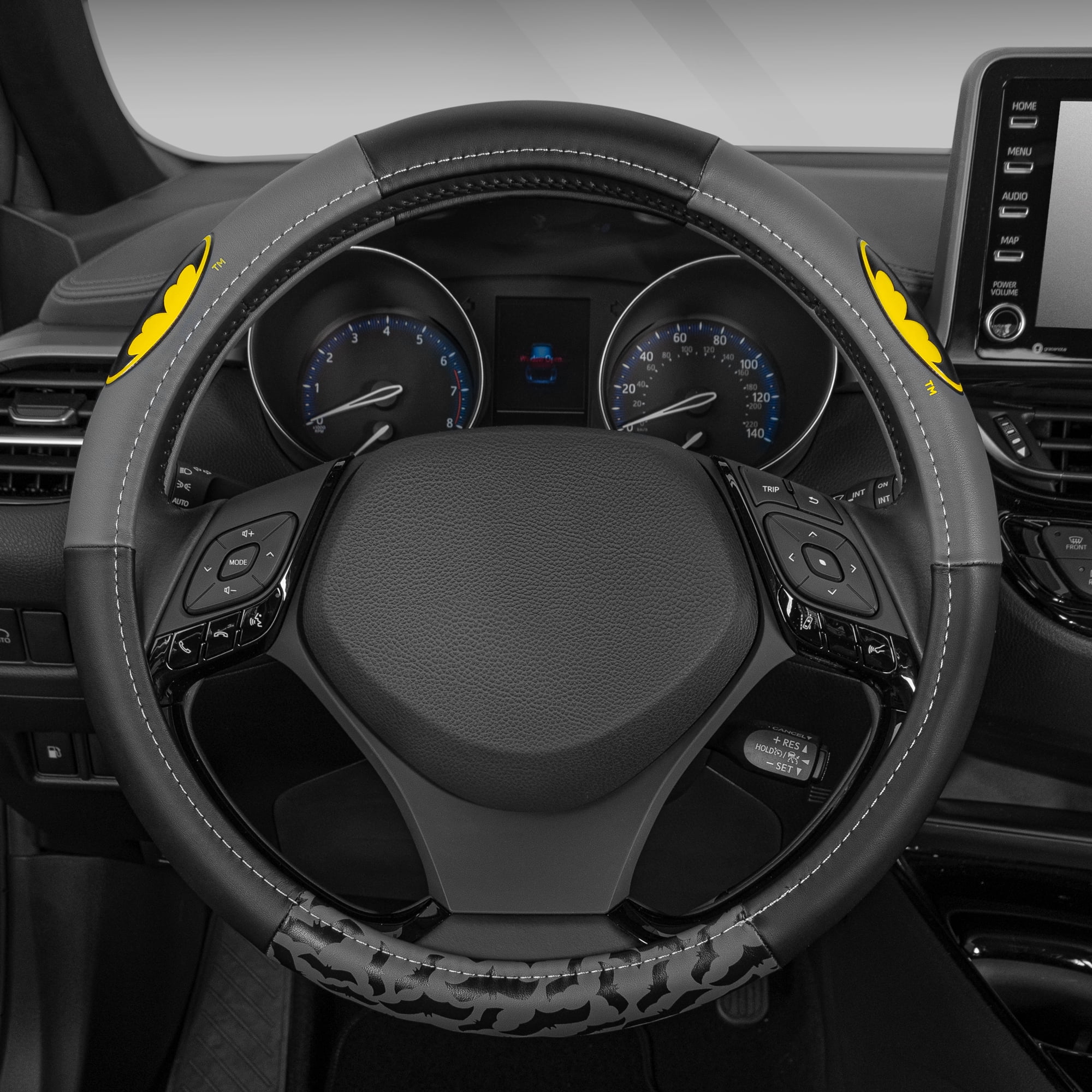 Batman Car Steering Wheel Cover - Universal Fit Steering Wheel Cover with Officially Licensed Warner Brothers Graphics, Great Automotive Accessory Gift Idea for Fans