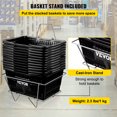 thumbnail image 6 of VEVOR Shopping Basket, 16.9 x 11.8 x 8.07 in/42.8 x 30 x 22 cm((L x W x H), Cast-Iron Handle and Stand, Set of 12 Store Baskets with Durable PE Material Used for Supermarket, Retail, Bookstore, Black, 6 of 9