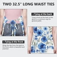 thumbnail image 6 of Pioneer Flower Floral Print Pattern Apron-Garden Aprons for Women with Pockets-Cotton Linen Waterproof Kitchen Cooking Gardening Aprons Adjustable for Kitchen,Cooking,BBQ and Salon 33x27 Inch, 6 of 7