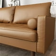 thumbnail image 5 of Pemberly Row Contemporary Faux Leather Living Room Sofa In Gray, 5 of 6